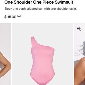 Knix Pink One Shoulder One Piece Swimsuit